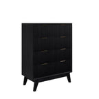Ella 4 Dr Tallboy - Brushed Gold Handles - Paulas Home & Living