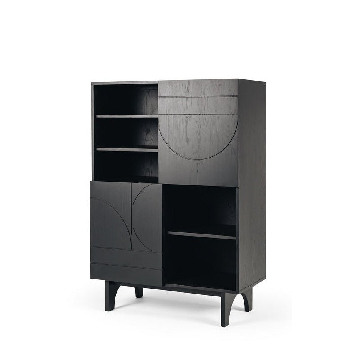 Etch Display Highboard (Black Oak) - Paulas Home & Living