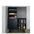 Etch Display Highboard (Black Oak) - Paulas Home & Living