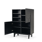 Etch Display Highboard (Black Oak) - Paulas Home & Living