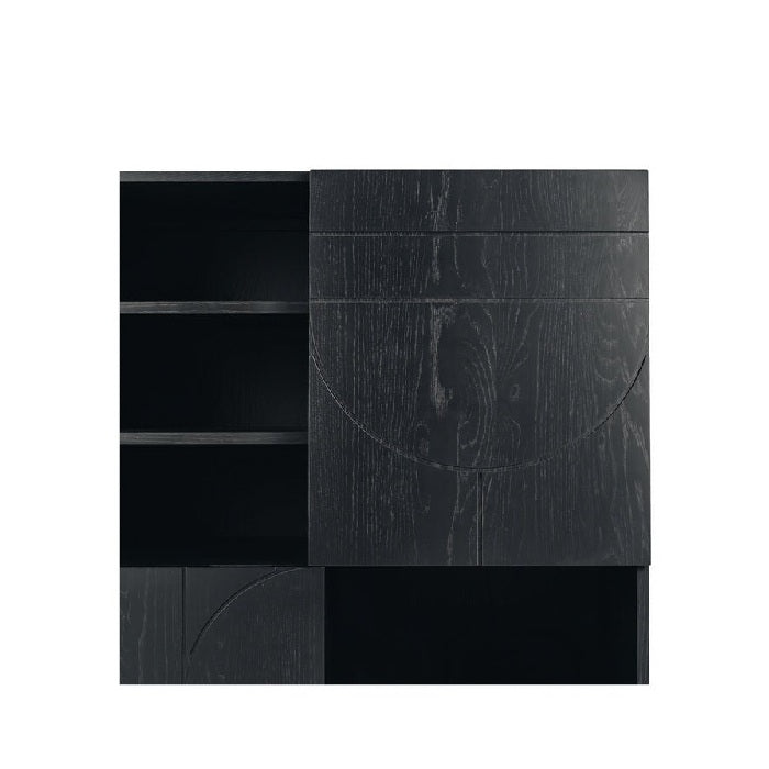 Etch Display Highboard (Black Oak) - Paulas Home & Living