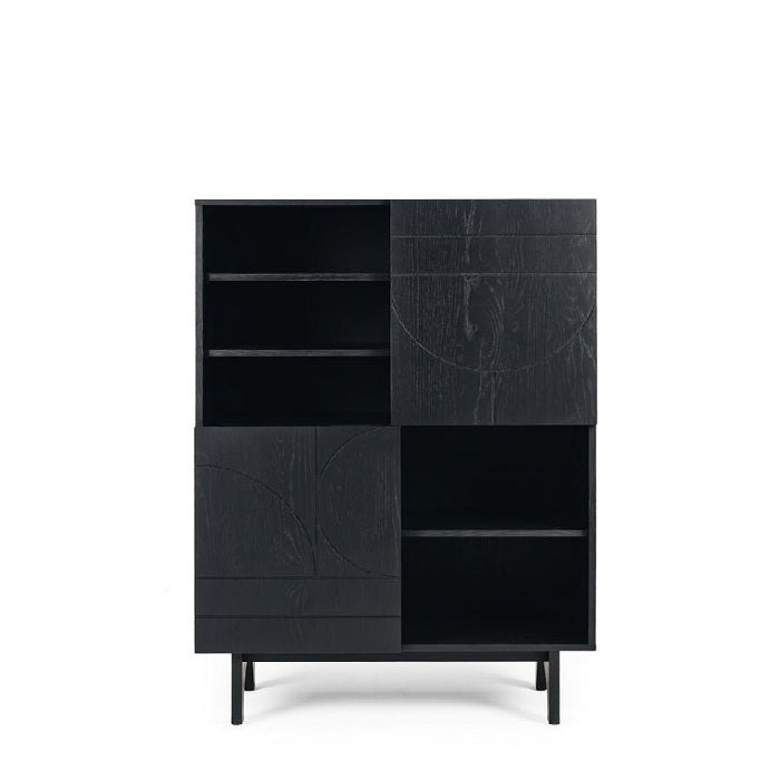 Etch Display Highboard (Black Oak) - Paulas Home & Living