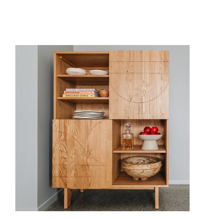 Etch Display Highboard (Natural Oak) - Paulas Home & Living