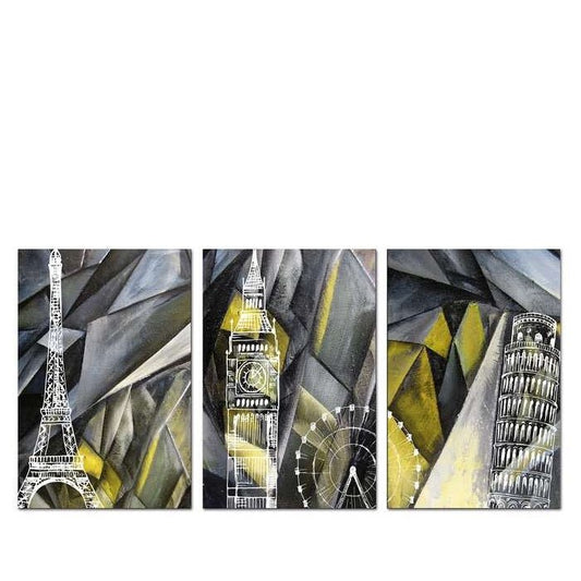 Europe Wall Art 3pc 1800w x 900h Perspex Wall Art - Paulas Home & Living