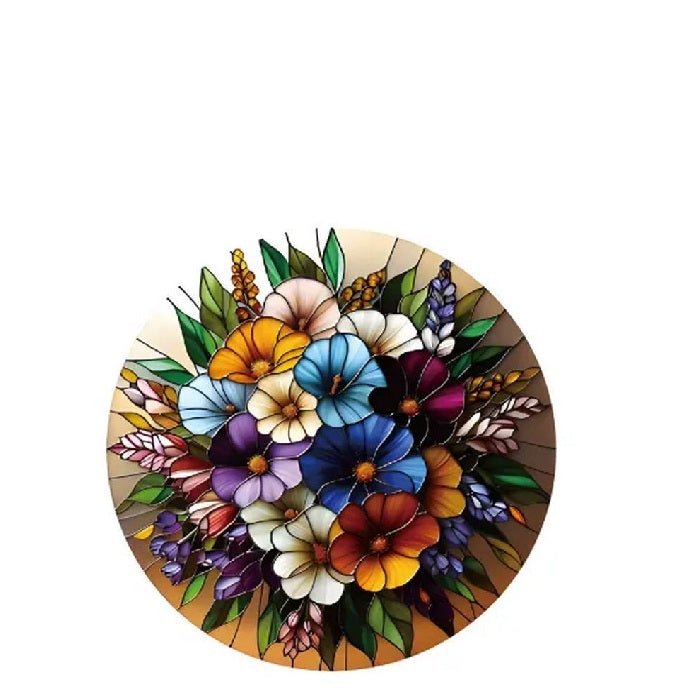 Floral Stained Glass Hanger 115dia - Paulas Home & Living
