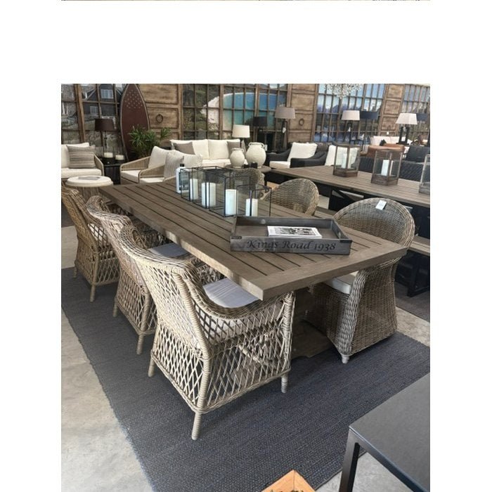 French Vintage Outdoor Dining Table 2400w - Teak - Paulas Home & Living