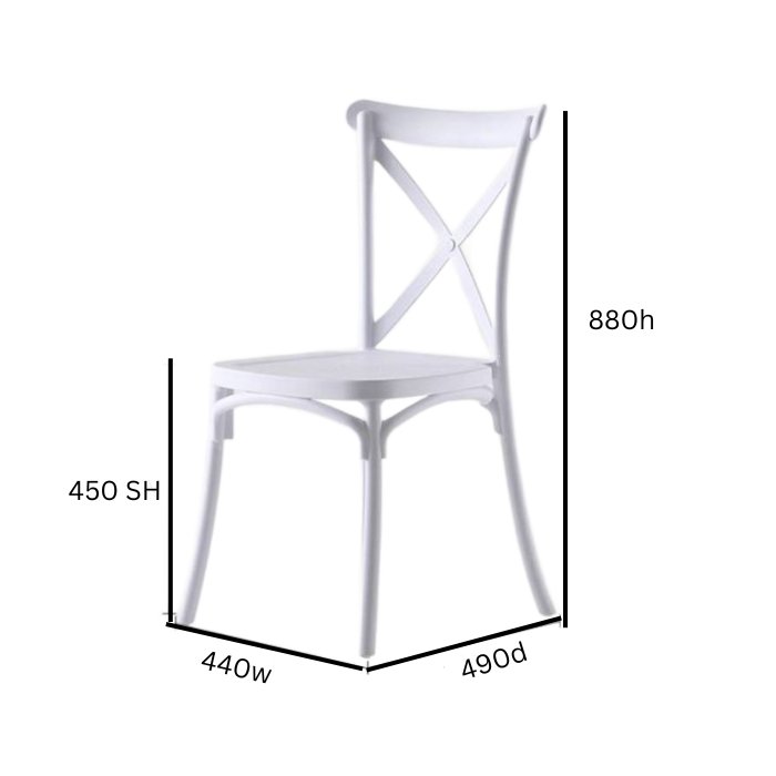 Gina Dining Chair - Stackable (Outdoors) - Paulas Home & Living