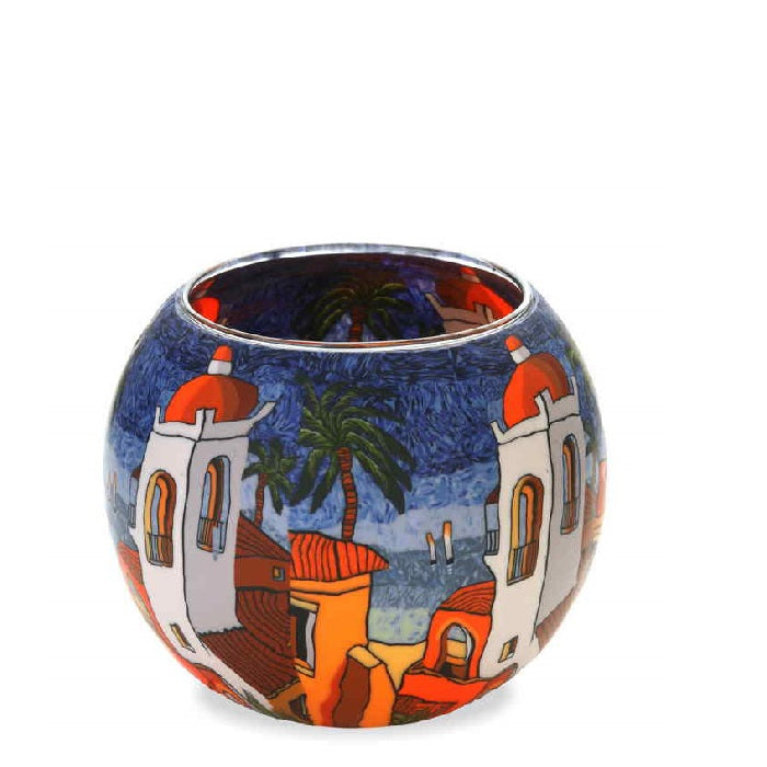 Glass Tealight Holder - Santorini Sunset - Paulas Home & Living