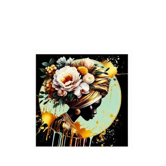 Golden Bloomed Silhouette Perspex Art 1000x1000 - NEW - Paulas Home & Living