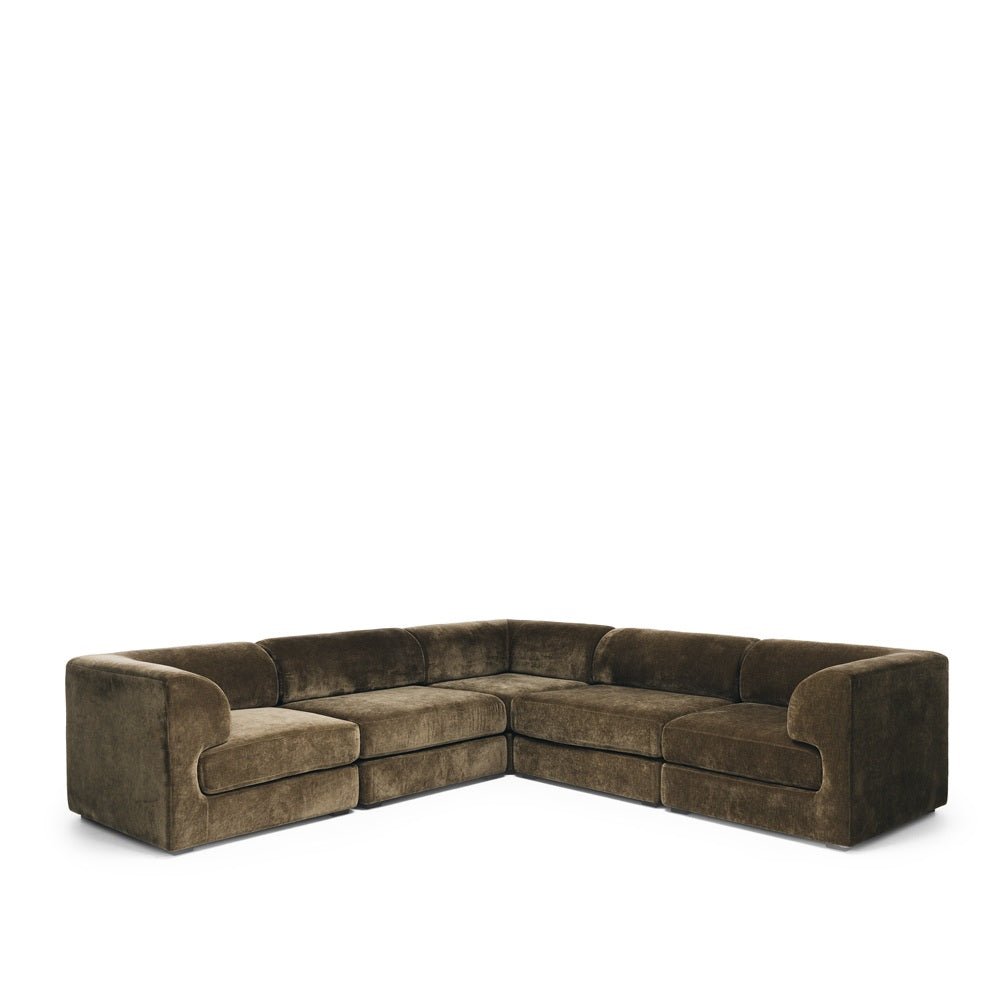 Harmony Modular 5 Seater Cnr Chaise - Olive - Paulas Home & Living