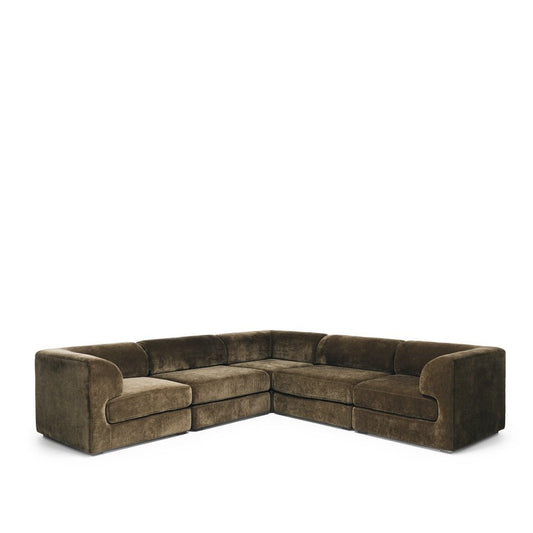 Harmony Modular 5 Seater Cnr Chaise - Olive - Paulas Home & Living