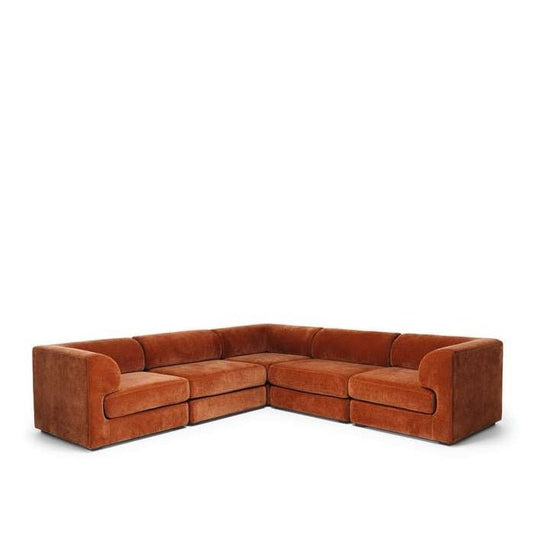 Harmony Modular 5 Seater Cnr Chaise - Rust - Paulas Home & Living