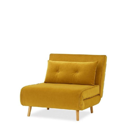 Haru 1 Seater Sofa Bed - Mohair Mustard - Paulas Home & Living