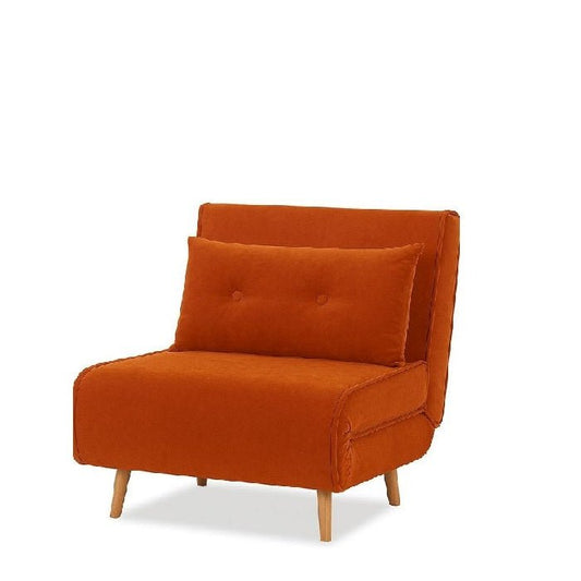 Haru 1 Seater Sofa Bed - Mohair Orange - Paulas Home & Living