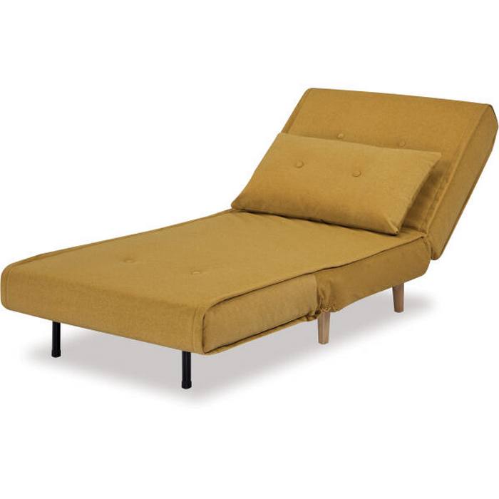 Haru 1 Seater Sofa Bed - Mohair Orange or Mustard - Paulas Home & Living