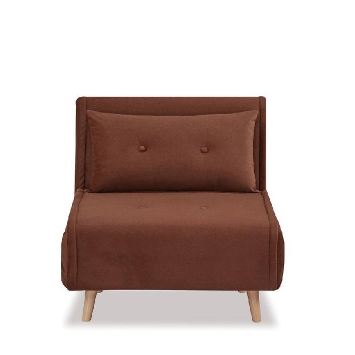 Haru 1 Seater Sofa Bed - Mohair Orange or Mustard - Paulas Home & Living