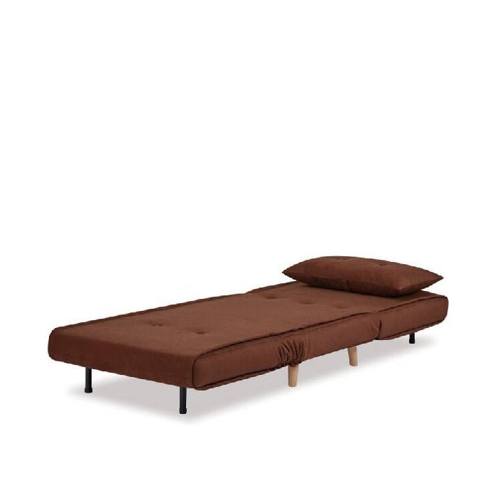 Haru 1 Seater Sofa Bed - Mohair Orange or Mustard - Paulas Home & Living