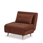 Haru 1 Seater Sofa Bed - Mohair Orange or Mustard - Paulas Home & Living