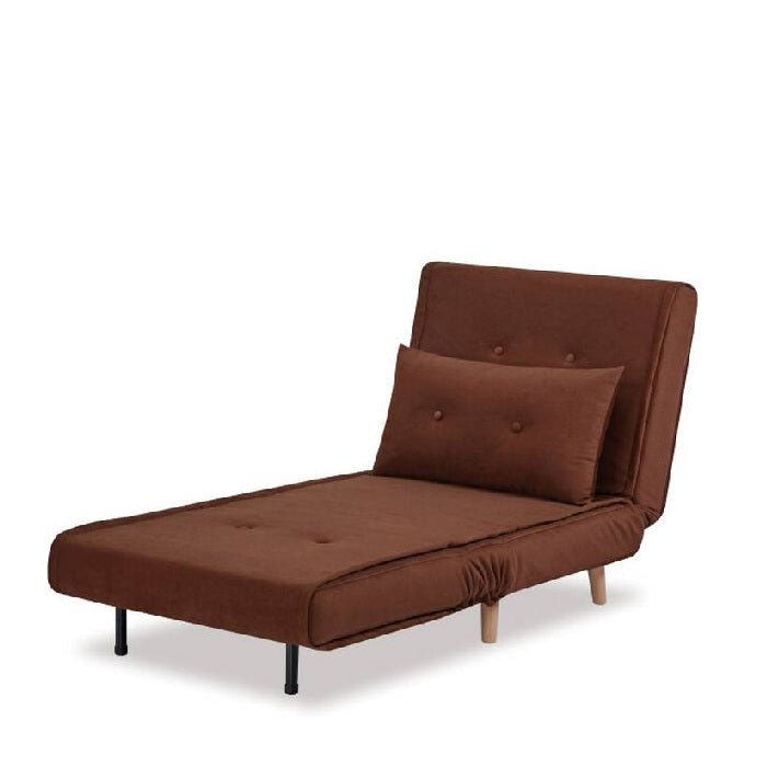 Haru 1 Seater Sofa Bed - Mohair Orange or Mustard - Paulas Home & Living