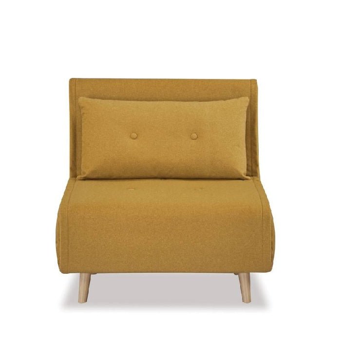 Haru 1 Seater Sofa Bed - Mohair Orange or Mustard - Paulas Home & Living