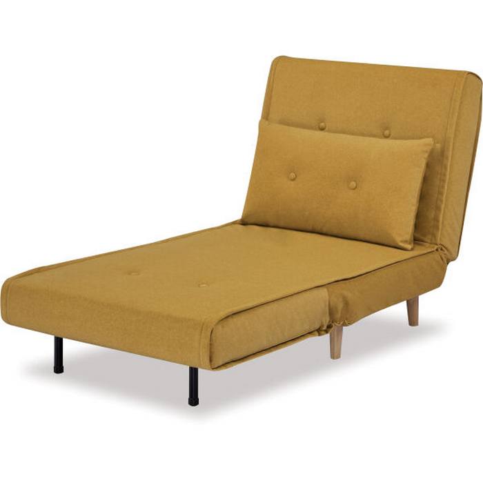 Haru 1 Seater Sofa Bed - Mohair Orange or Mustard - Paulas Home & Living