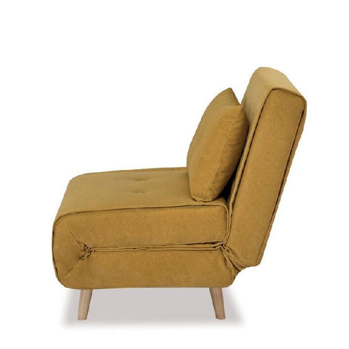 Haru 1 Seater Sofa Bed - Mohair Orange or Mustard - Paulas Home & Living
