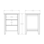 Hilton Bedside 3 Drawer - Paulas Home & Living