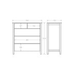 Hilton Tallboy 5 Drawer - Paulas Home & Living