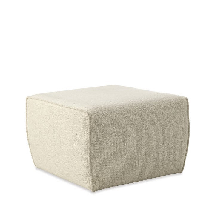 Hollis Ottoman - White Crush Boucle - Paulas Home & Living