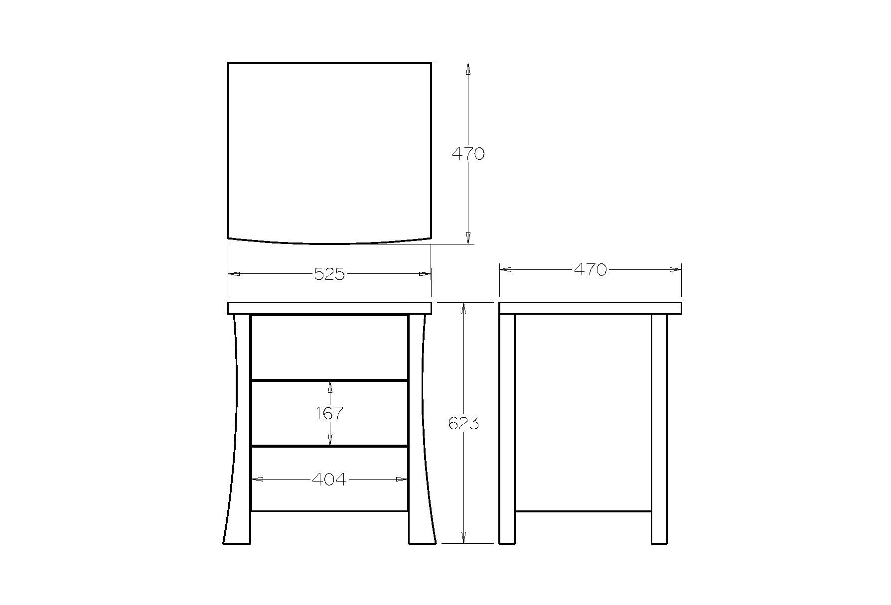 Hudson 3 Drawer Bedside - Paulas Home & Living