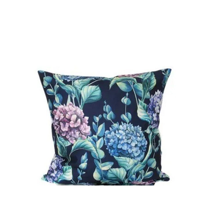 Hydrangeas on Black Cushion - Paulas Home & Living