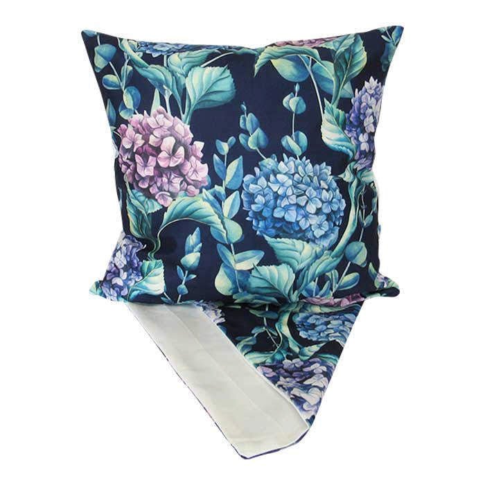 Hydrangeas on Blue Cushion - Paulas Home & Living