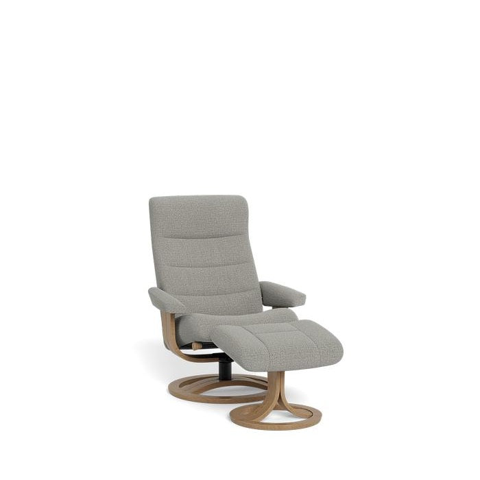 La-Z-Boy Tampa Oak Swivel Recliner + Footstool in Fabric - Paulas Home & Living
