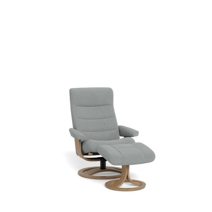 La-Z-Boy Tampa Oak Swivel Recliner + Footstool in Fabric - Paulas Home & Living