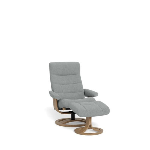 La-Z-Boy Tampa Oak Swivel Recliner + Footstool in Fabric - Paulas Home & Living