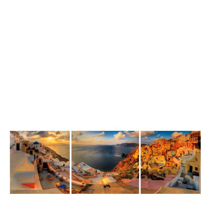 Iconic Santorini Perspex Art 2100x700 - NEW - Paulas Home & Living