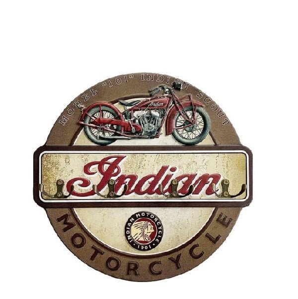 Indian Motorcycle sign with Coat Hooks - Paulas Home & Living