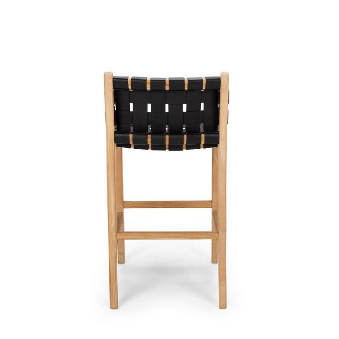 Indo Barstool High Back 650SH - Woven leather