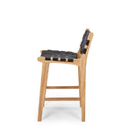 Indo Barstool High Back 650SH - Woven leather