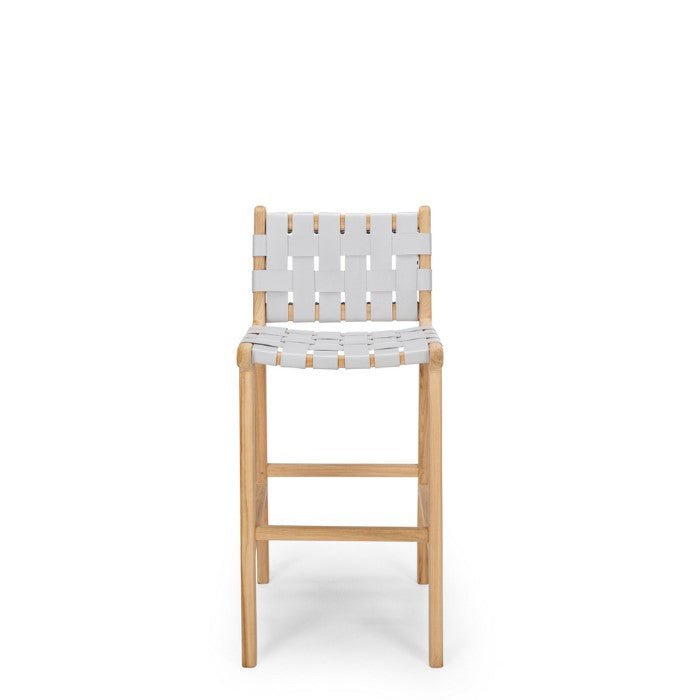 Indo Barstool High Back - Woven - Duck Egg Grey - 650SH