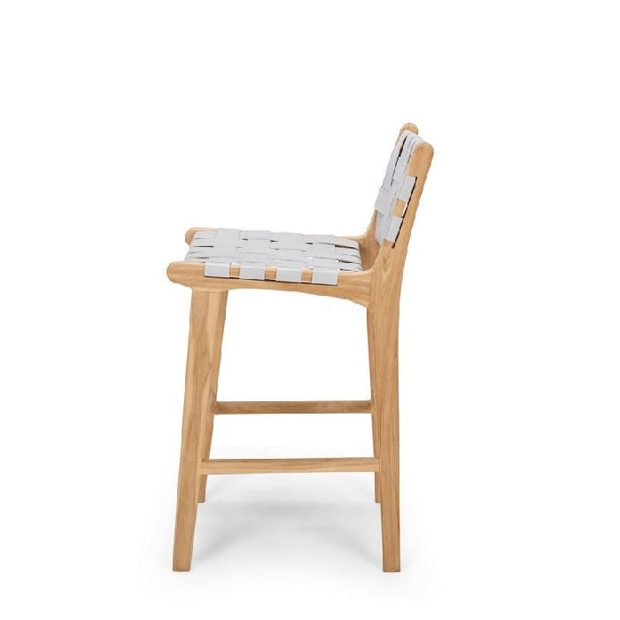 Indo Barstool High Back 650SH - Woven leather