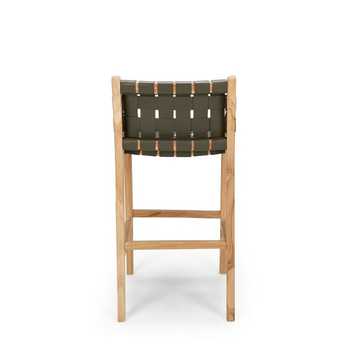Indo Barstool High Back 650SH - Woven leather