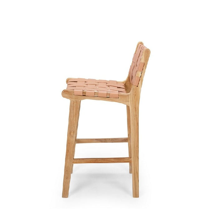 Indo Barstool High Back 650SH - Woven leather
