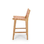 Indo Barstool High Back 650SH - Woven leather