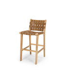 Indo Barstool High Back - Woven - Saddle - Paulas Home & Living