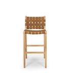 Indo Barstool High Back - Woven - Saddle - Paulas Home & Living