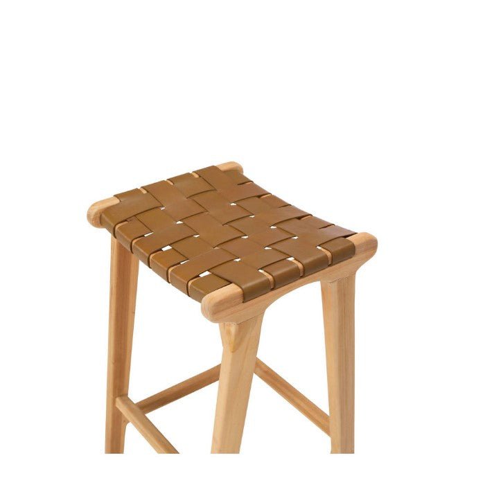 Indo Barstool - Woven - Saddle - Paulas Home & Living