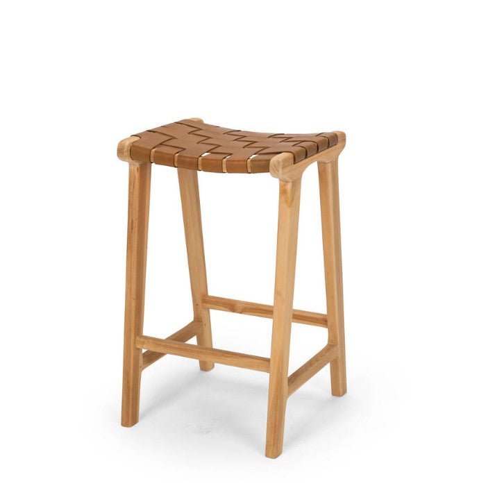 Indo Barstool - Woven - Saddle - Paulas Home & Living