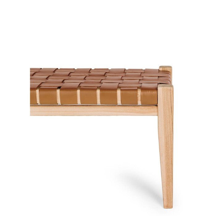 Indo Bench Seat - Woven - Saddle - Paulas Home & Living