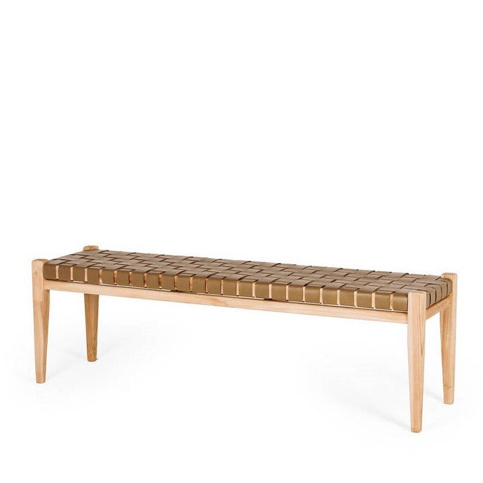 Indo Bench Seat - Woven - Saddle - Paulas Home & Living